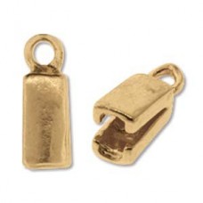 4x13mm Silversilk 1-Strand Gold Plated End Caps - Per Pair