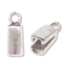 4x13mm Silversilk 1-Strand Silver Plated End Caps - Pack of 6 Pair