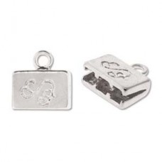 11x13mm Silversilk 3-Strand Silver Plated End Caps - Per Pair