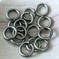 14mm Snapeez II Grey Velvet Matte Snapping Jumprings - Pack of 2