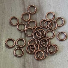8mm Snapeez 3D Ultraplate Locking Jumprings - Bella Flamed Copper - Pack of 10