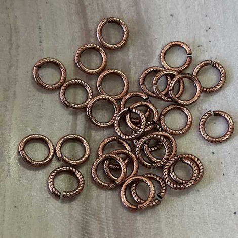 8mm Snapeez 3D Ultraplate Locking Jumprings - Bella Flamed Copper - Pack of 10