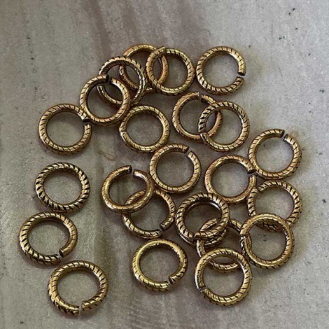 8mm Snapeez 3D Ultraplate Locking Jumprings - 24Kt Russian Gold - Pack of 10