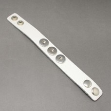 235x26mm White Leather Noosa Style Snap Bracelet
