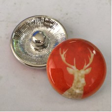 20mm Noosa Style Reindeer on Red Enamel Snap Chunks - Each