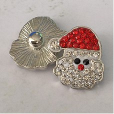 20mm Santa Christmas Snap Chunk with Rhinestones - Each