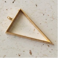 38x20mm Gold Plated Triangle Open Back Bezel Pendant Frame