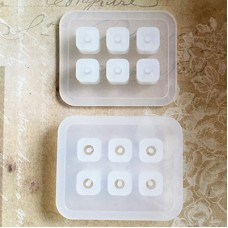 12mm x 6 Compartment Food Grade Silicone Bicone Resin Bead Mould w-Hole