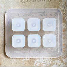 16mm x 6 Compartment Food Grade Silicone Bicone Resin Bead Mould w-Hole