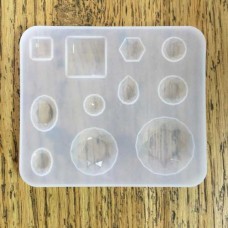 20x50mm Flexible Silicone Assorted Shape Domed Faceted Cabochon Mould - 8-30mm