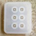 12x13mm x 6 Compartment Food Grade Silicone Faceted Cube Resin Bead Mould w-Hole