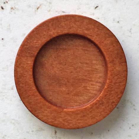 23mm (15mmID) Wooden Round Pendant Bezel Settings - Red Coffee Brown