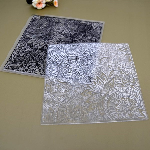 140x95mm Flexible Silicone Polymer Clay Texture Sheet Feathers