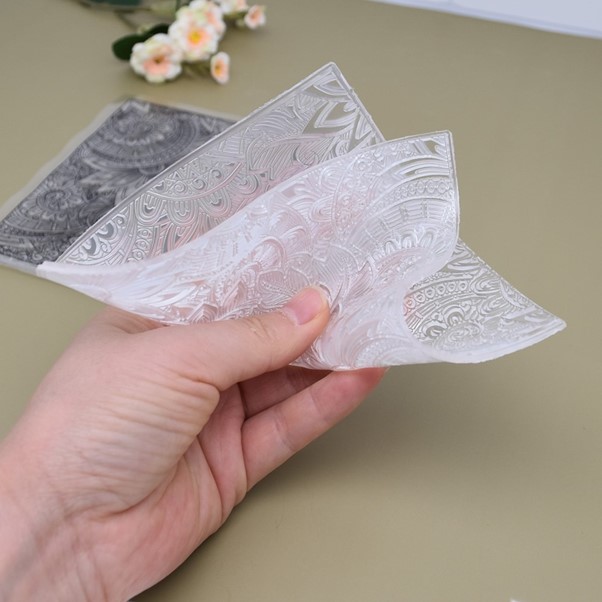 140x95mm Flexible Silicone Polymer Clay Texture Sheet Dragonflies