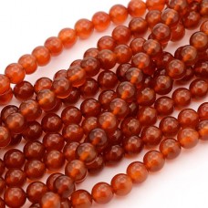 8mm Carnelian Round Gemstone Beads - Per strand