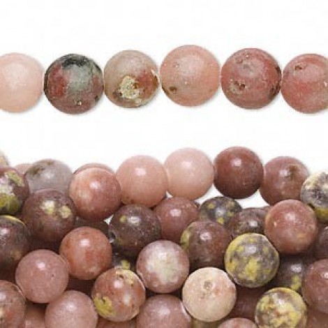 8mm Pink Lepidolite Gemstone Beads - Strand