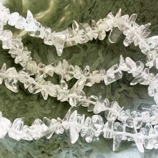 Natural Crystal Quartz Medium Chip Beads - per 34" Strand (85cm)