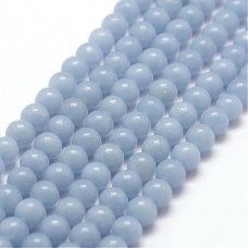 6mm Natural Angelite Light Lilac Blue Gemstone Beads - strand