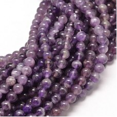 8mm Natural Amethyst Round Gemstone Bead Strand
