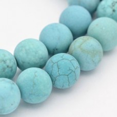 6mm Turquoise Howlite Round Beads - 1mm hole