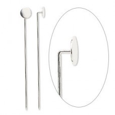2.75" (7cm) Silver Plated Stickpin with 8mm Flat Pad