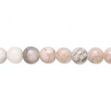 5-6mm Pink Desert Natural Marble Gemstone Beads - strand