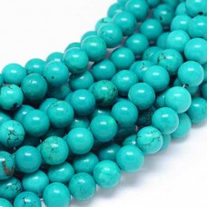 8mm Sinkiang Turquoise Round Gemstone Beads - Strand