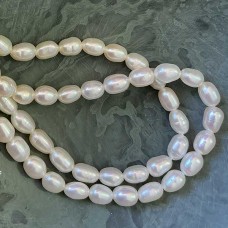 4.5-5mm White Cultured Rice Pearls - Per strand