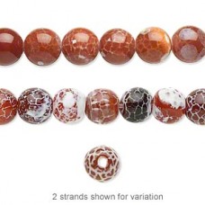 8mm Fire Crackle Agate Gemstone Beads