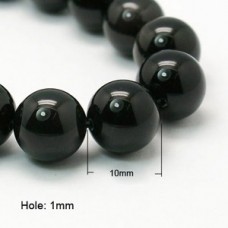 10mm Black Obsidian A Grade Gemstone Round Beads