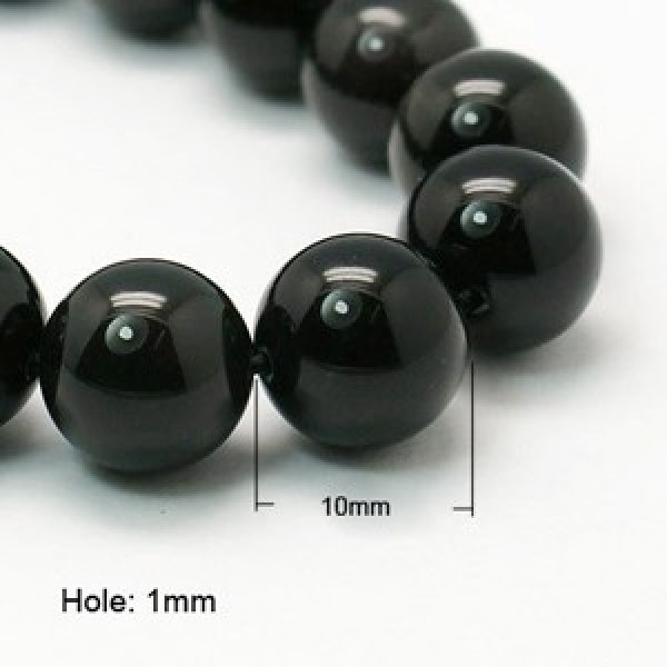 10mm Natural Black Obsidian Round Beads - 38-40pcs Per Strand For Jewelry Making