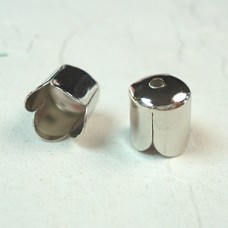 6.5x8mm Nickel Silver Plated Cord End Caps/Cones