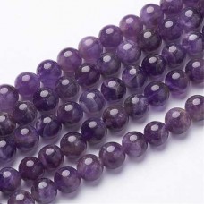 10mm Natural Amethyst Round Gemstone Beads