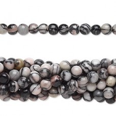 4mm Black Silk Stone Onyx Gemstone Beads - Strand