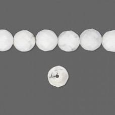 8mm White Howlite Natural Gemstone Faceted Round Beads