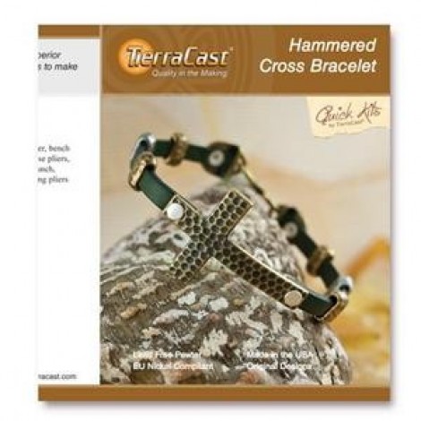 TierraCast Quick Kit - Hammered Cross Bracelet