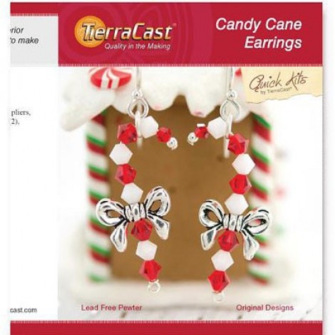TierraCast Quick Kit - Candy Cane Earrings