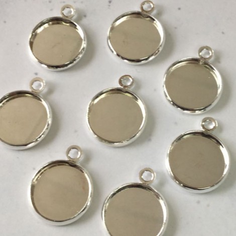 12mm ID Bright Silver Colour Plated Bezel Drops