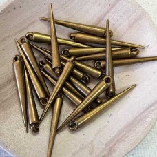 33mm Antique Bronze Metal Spike Drops - Pack of 10