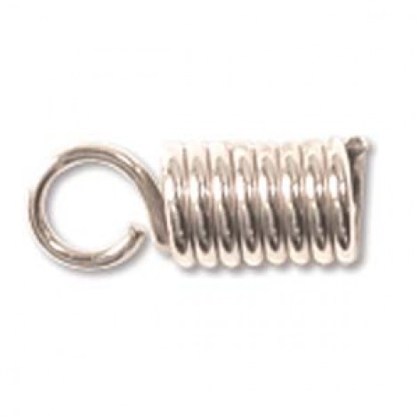 2.5mm (ID) Silver Plated Coil Ends with Loop