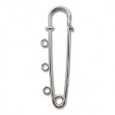 Silver Plated 3-Hole Safety Pins