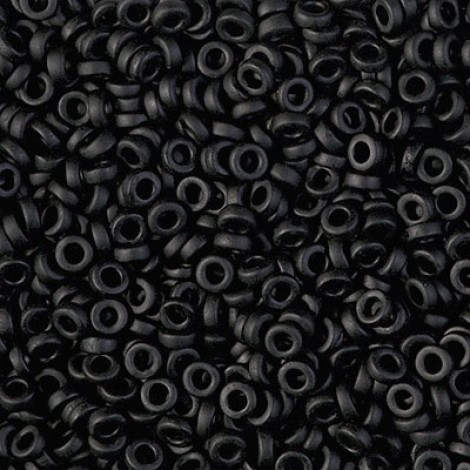 3mm Miyuki Spacer Beads - Opaque Matte Black - 10gm