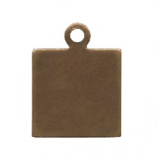 9x11mm Vintaj Brass Square Tags - Pack of 10