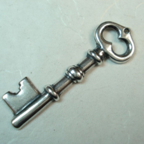 43mm Sterling Silver Plated Single Sided Large Key Charm