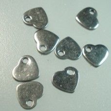 6x5mm Flat Heart Stainless Steel Blank Drops