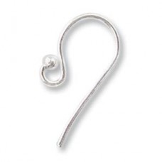 18mm 20ga Sterling Silver Earwires with 1.5mm Bead