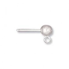 4mm Sterling Silver Ball Ear Post with Loop Studs 