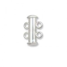 16mm Sterling Silver 2-Ring Magnetic Slide Clasp - each