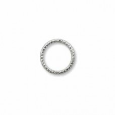 8mm 20ga Textured Sterling Silver Open Jumprings - Pack of 2