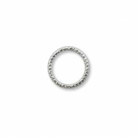 8mm 20ga Textured Sterling Silver Open Jumprings